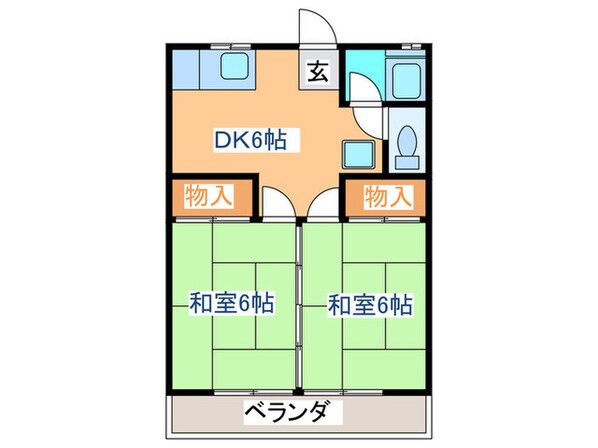 長命荘Ｂ棟の物件間取画像